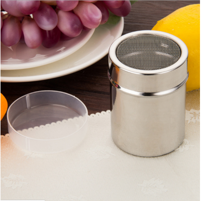 Stainless Steel Sprinkle Gauze Mesh Jar Seasoning Bottle Fancy Coffee Powder Duster Pepper Shaker Can